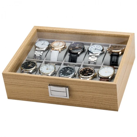 Cutia pentru bijuterii pentru 10 ceasuri, culoare naturala